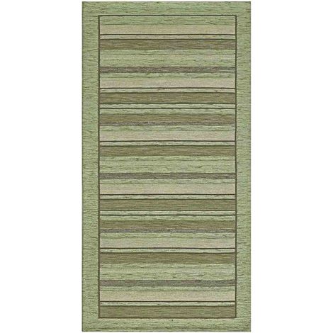 Tappeto STYLE VERDE moderno a righe, tappetino multiuso lavabile antiscivolo cm.55x80 (1/2)