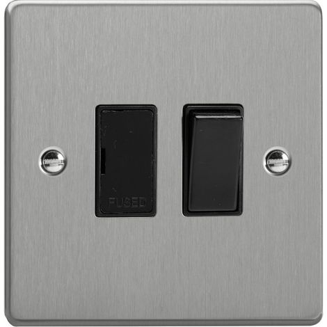 Varilight 13A Switched Fused Spur Brushed Silver - Compact, Durable Fused Protection