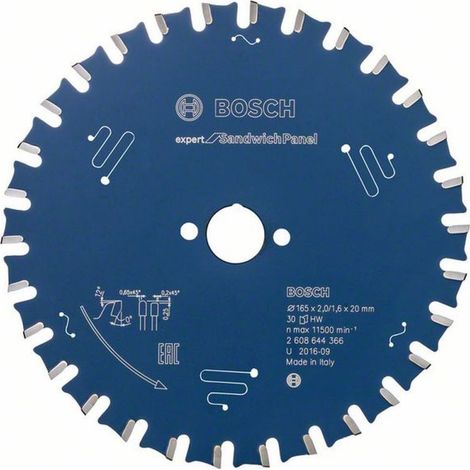 Bosch Accessories Expert for Sandwich Panel 2608644366 Kreissägeblatt 165 x 20 x 1.6 mm Zähneanzahl: