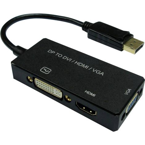 Câble adaptateur Value DisplayPort / DVI / HDMI / VGA Fiche mâle DisplayPort, Prise femelle DVI-D 24+1 pôles, Prise femelle HDMI-A, Prise femelle V Y155822 (1/3)
