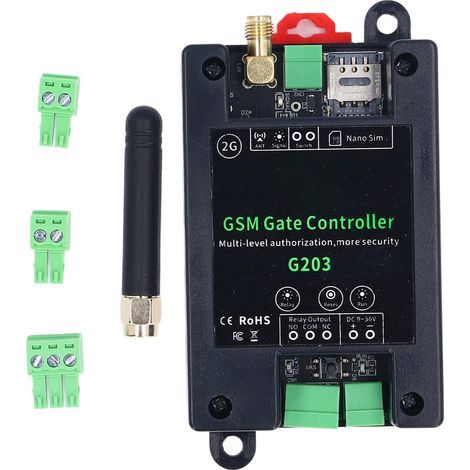 2G-GSM-Türöffner, Steuerung per Telefon oder SMS-App, Schließverzögerung 0–9999 s, Fernschalter, DC 9–36 V, 1 A (1/5)