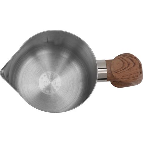 Tasse à mousser le lait avec graduation intérieure, en acier inoxydable 304, bec verseur anti-gouttes, pichet à café avec poignée, blanc perle, 600 ml (1/5)