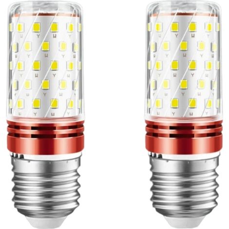 Lot de 2 E27 12W ampoules LED, 28 x 82mm, 1320 lumens, ampoules de maïs filetées, 60 ampoules LED, 3000k lumière chaude, non dimmable, 【Classe d'efficacité énergétique E】 (1/5)