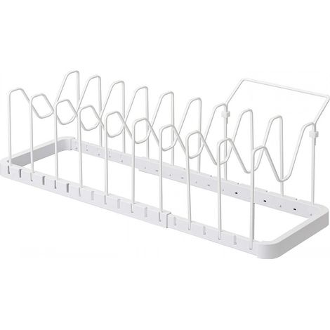 YAMAZAKI - Rangement poêles et couvercles extensible en acier (1/5)