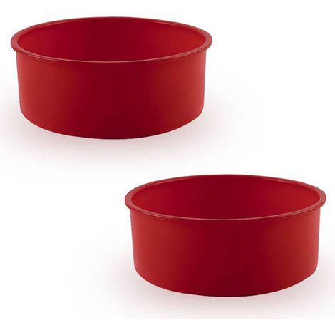 Lot de 2 moules à pain ronds en silicone de 20 cm, antiadhésifs, réutilisables, sans BPA, qualité alimentaire (1/4)