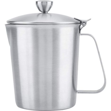 Pot à Lait, Pichet à Lait en Acier Inoxydable Pichet à Lait moussant avec des Marques de Mesure sur les Deux côtés pour Café Mousse(500ML).