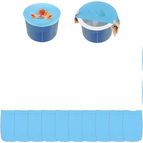Lot de 10 chaussettes pour écumoire de piscine, nettoyeur de filet et accessoires, bleu