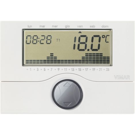 VIMAR - 01910 Cronotermostato a batt. parete bianco