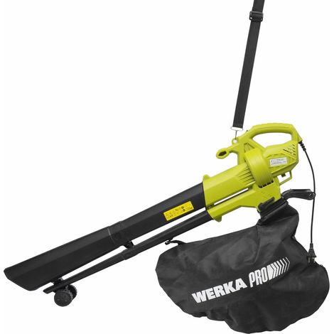 Werka Pro – Aspirateur souffleur broyeur 3500W – Moteur électrique 220-240V – 2 vitesses – Grand sac collecteur 35L pour feuilles mortes