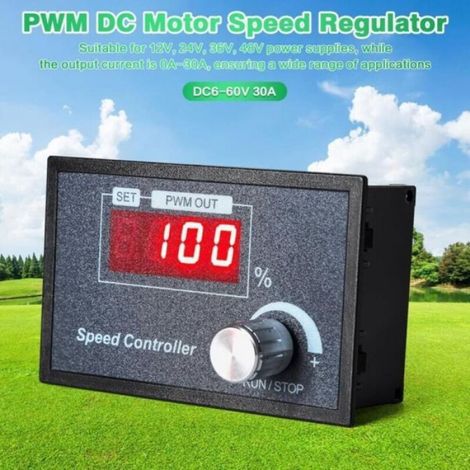 Variateur de vitesse moteur DC - - PWM 6-60V 30A - Affichage LED numérique - Réglable 30A - Plage 6-60V (1/4)
