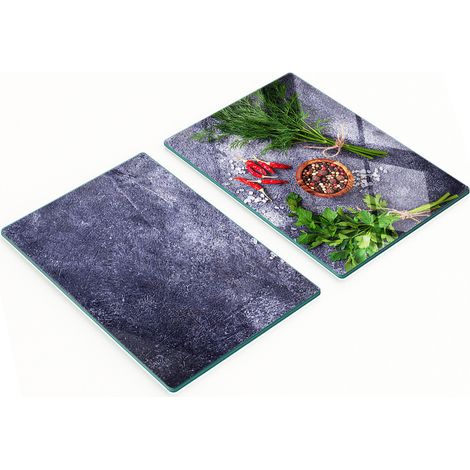 Tablas de cortar decorativas de vidrio templado para hierbas y especias, 2 x 40 x 52 cm. (1/5)