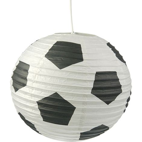 Kinder Papierlampe FUßBALL Lampenschirm Ø 40cm Pendelleuchte mit Aufhängung (1/4)