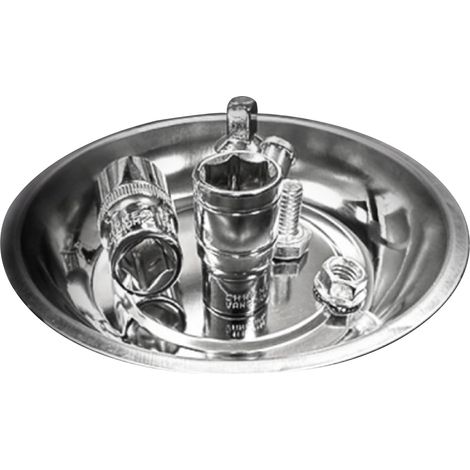 Magnetic Parts Bowl, Stainless Steel Tool Holder, Secure Magnetized Base, Anti Slip Design, Multifunction for Screws, Bolts, and Small Metal Accessories, Silver (1/5)