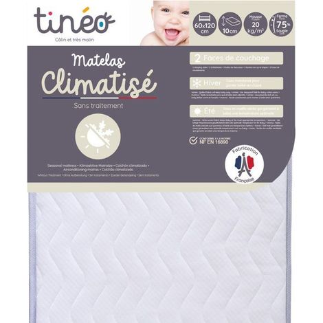 Tineo Baby-Matratze 60x120x10 cm Weiß