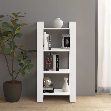 vidaXL Estantería/divisor espacios madera maciza blanco 60x35x125 cm (1/5)