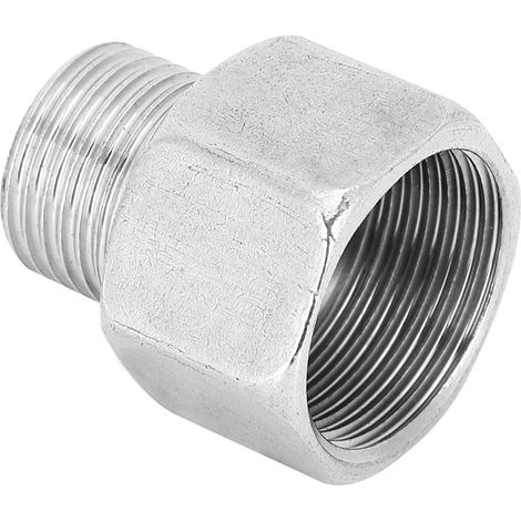Sechskant-Anschlussadapter aus Edelstahl, G1/2 Außengewinde/G3/4 Innengewinde, Reduzierstück, 2-teilig, für Sanitär- und Gasinstallationen (1/5)
