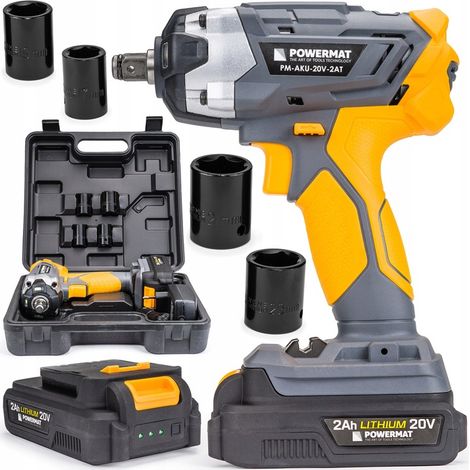 Llave de impacto inalámbrica para tuercas de rueda, 20 V, 1/2", 350 Nm, vasos Powermat.
