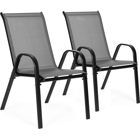 Juego de sillas de jardin para terraza balcon gris (1/5)