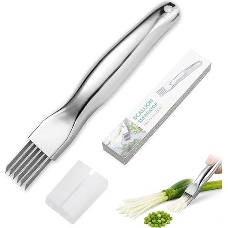 Couteau à Julienne Acier Inoxydable Couteau Julienne Légumes Oignons Gingembre Radis Coupe-Oignon Trou Suspension (1/5)