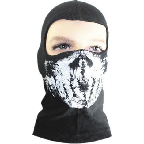 Masque de moto extensible camouflage indéformable, motif tête de mort, accessoire d'Halloween (1/5)