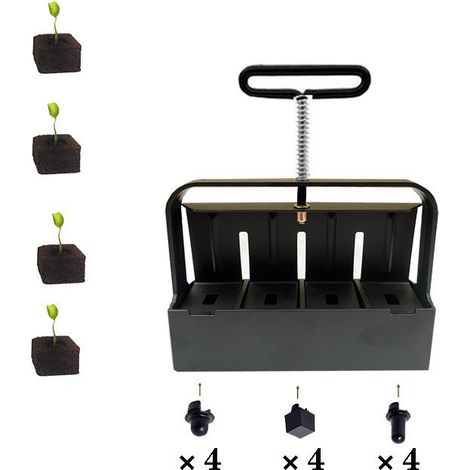 Saatgutblock-Herstellungsmaschine aus Aluminiumlegierung für den Gartenbau, manuelle Saatgutblock-Herstellungsmaschine, langlebiges Gartengerät, geeignet für den Hausgarten. (1/3)