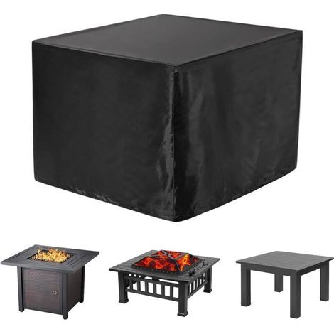 [JAMAIS UTILISÉ] Housse de protection carrée pour table et chaises de patio, 122 x 122 x 74 cm (L x l x H), résistante à l'eau, au vent et aux UV. (1/4)