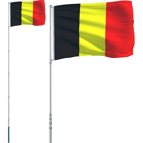 Drapeau de la Belgique et mât 5,55 m Aluminium CFW957178 (1/5)