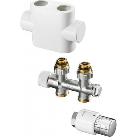 Formato térmico El conjunto de conexión del radiador de baño de primer pase. Blanco, Blanca