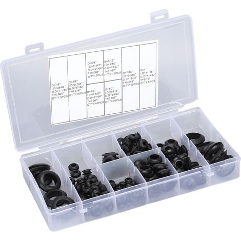 Packung mit 180 Gummitüllen, Dichtungsstopfen-Set für Trennwände, Sortiment für Zylinder und Ventile (1/5)