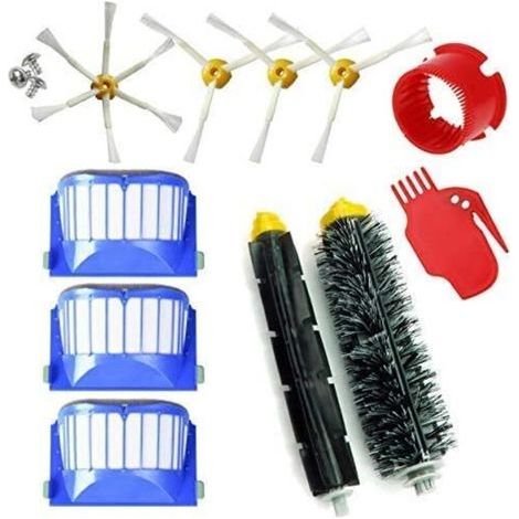 kit de Recharges pour Roomba Série 600 605 610 612 615 616 620 621 630 645 650 651 655 660 665 670 671 Pack de 11 pièces Compatibles avec iRobot- brosses et filtres (1/5)