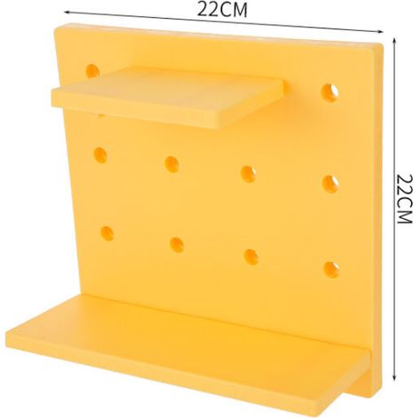 Ahlsen Pieza de tablero perforado, estante de pared, organizador de pared de plástico para el hogar, cocina, baño, oficina (amarillo) 2222cm (1/5)
