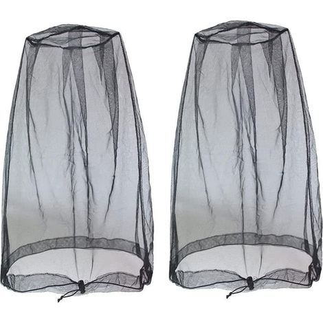 Anti-Moustique Chapeau Masque Filet de Tête de Moustique Anti-Insectes Chapeau Apiculture pour Pêche Camping Jungle Randonnée Équipement de Protection Extérieur,2 Pack(Noir) (1/5)