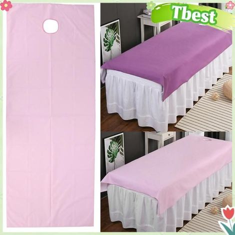 Tbest Drap de lit de table de massage Drap de Lit de Salon de Beauté Étanche Couvre-lit de electromenager appareil Violet et rose (1/5)