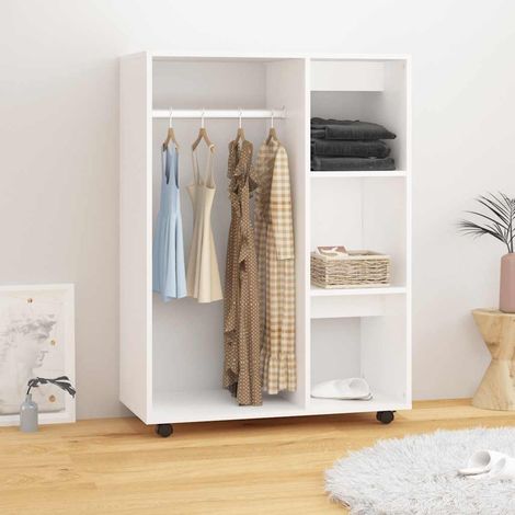 Vidaxl – Wardrobe white 80x40x110 cm engineered wood – 3-tier side shelf – Easy to clean – For bedroom storage (1/5)