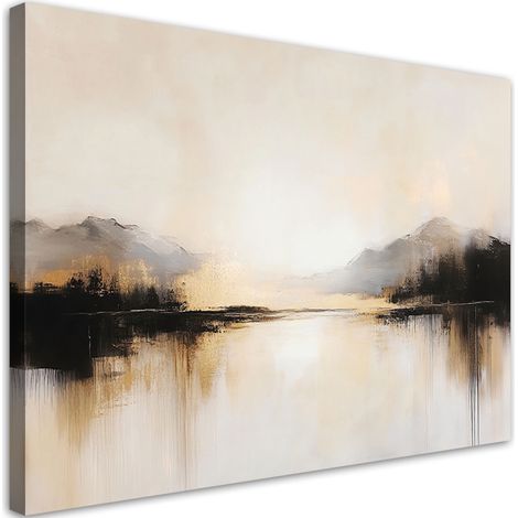 Tableau déco Abstraction beige 90x60 (1/5)