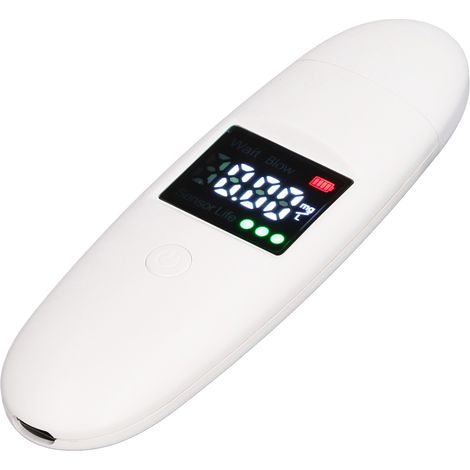 Testeur d'alcoolémie professionnel portable, écran LCD numérique avec alarme vocale et 4 embouts (1/5)