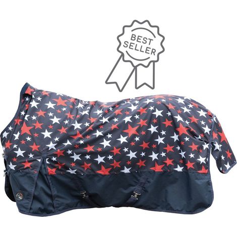 Coperta Norwich stelle 115 cm: Norwich Modell Pferdedecke 600 Denier Außenmaterial und 300g Wattierung mit Sternendruck (1/5)