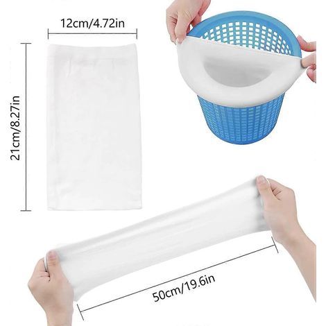 Lot de 30 chaussettes filtrantes pour écumoire de piscine, en nylon élastique. (1/4)