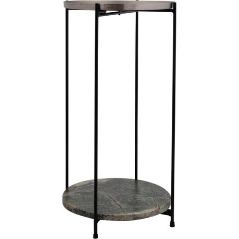 Table d'Appoint en Marbre "Louisa" 60cm Argent (1/2)