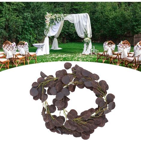 Artificial Purple Eucalyptus Garland - Fake Leaf Wall Decoration for Wedding and Home (1/5)