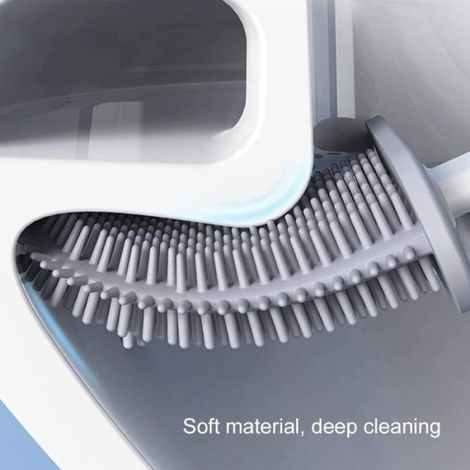Revolutionary Silicone Flex Toilet Brush Brosses de toilette Ensemble de Brosse de Toilette et Support de séchage Rapide 2PCS (1/4)