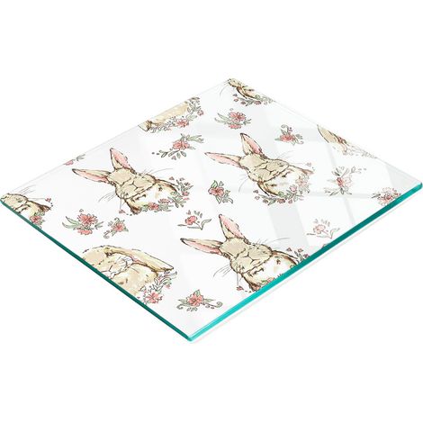 Tagliere da cucina decorativo in vetro con coniglietto, 60x52 cm (1/5)