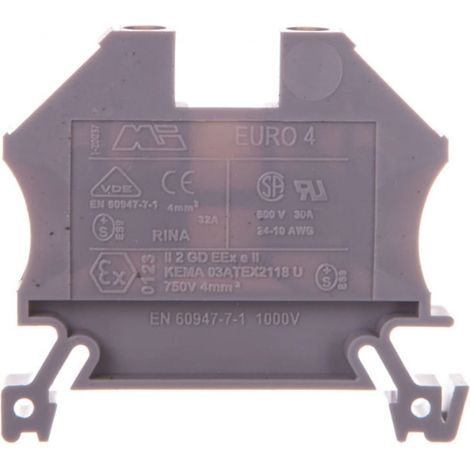 2-adriger Sammelschienenverbinder 4mm2 grau Euro 43409