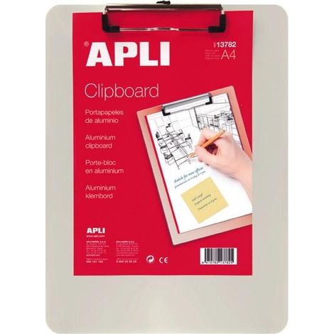 APLI Portablocs con clip base aluminio A4