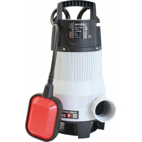 Nac SPE75D-L, Bomba de agua sucia 750W, potente y eficiente para drenaje de aguas residuales y sucias en proyectos industriales y de jardinería.