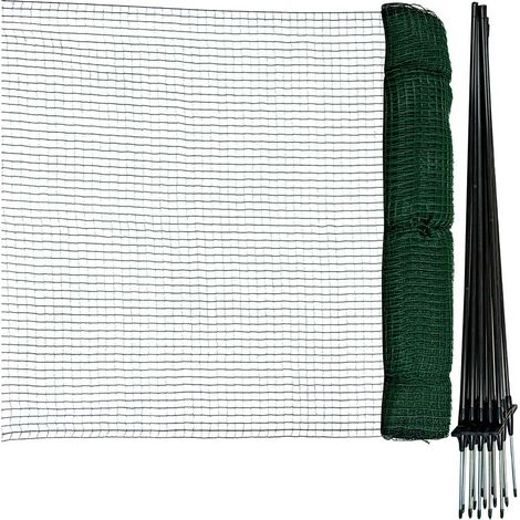 Horizont – Filet Flex petites mailles 90 cm de haut – Longueur 25 m – 15 piquets en fibre de verre – Non électrifiable pour terrains variés