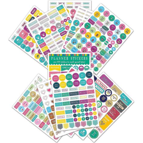 12 Blatt Essentials Planer-Aufkleber, Wochen- und Tagesplan-Aufkleber, Planer-Haftnotizen für DIY-Kalender