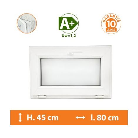 Direct Fenêtres – Châssis abattant blanc 70 mm – Double vitrage 4/16/4 – Isolation thermique A+ – Type d'ouverture abattant – Garantie 10 ans (1/5)