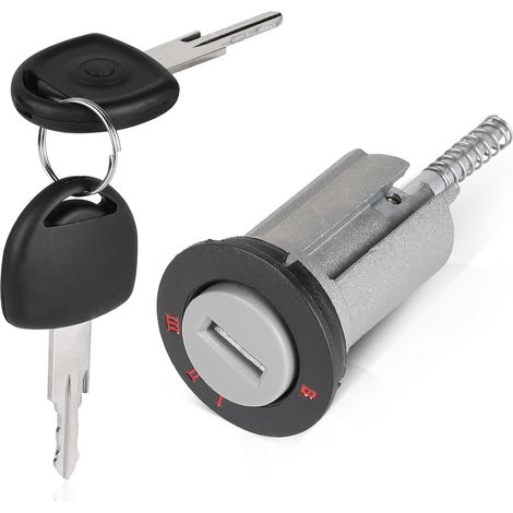 Cylindre de Serrure Contacteur D'allumage de Voiture Compatible avec Tigra B Combo C Meriva-A Corsa-C, 90511999, avec 2 Clés, Cylindre de Serrure de Rechange (1/5)