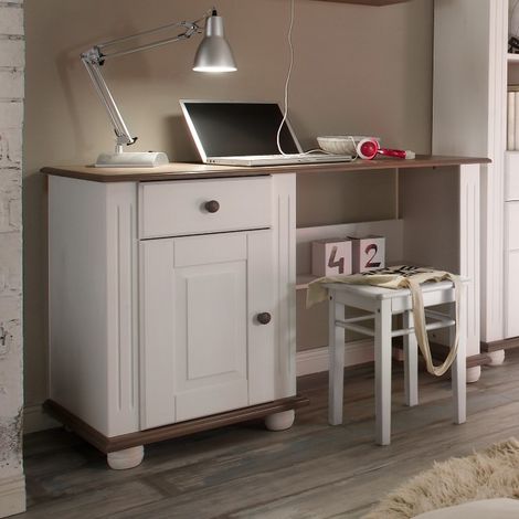 Bureau Laurel 120cm - blanc/brun (1/3)